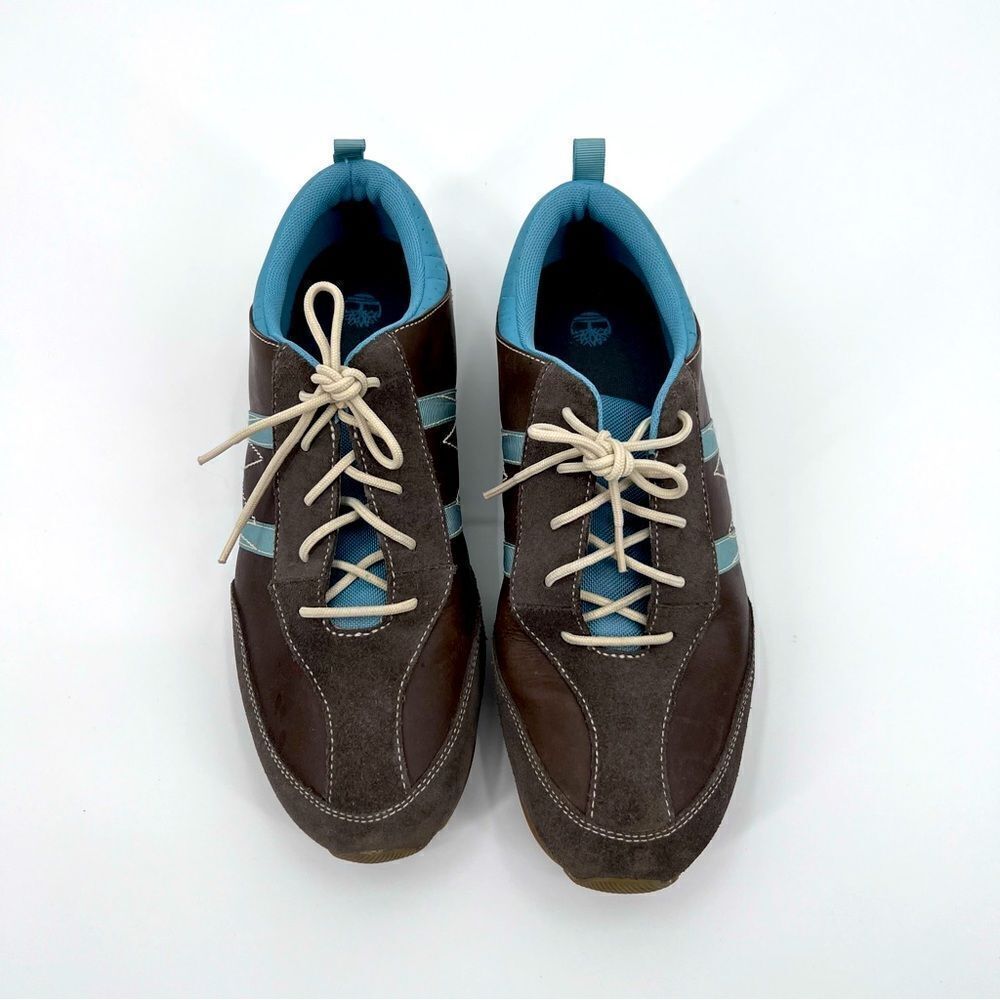 Timberland Sneakers Brown Blue Suede Leather Size 10